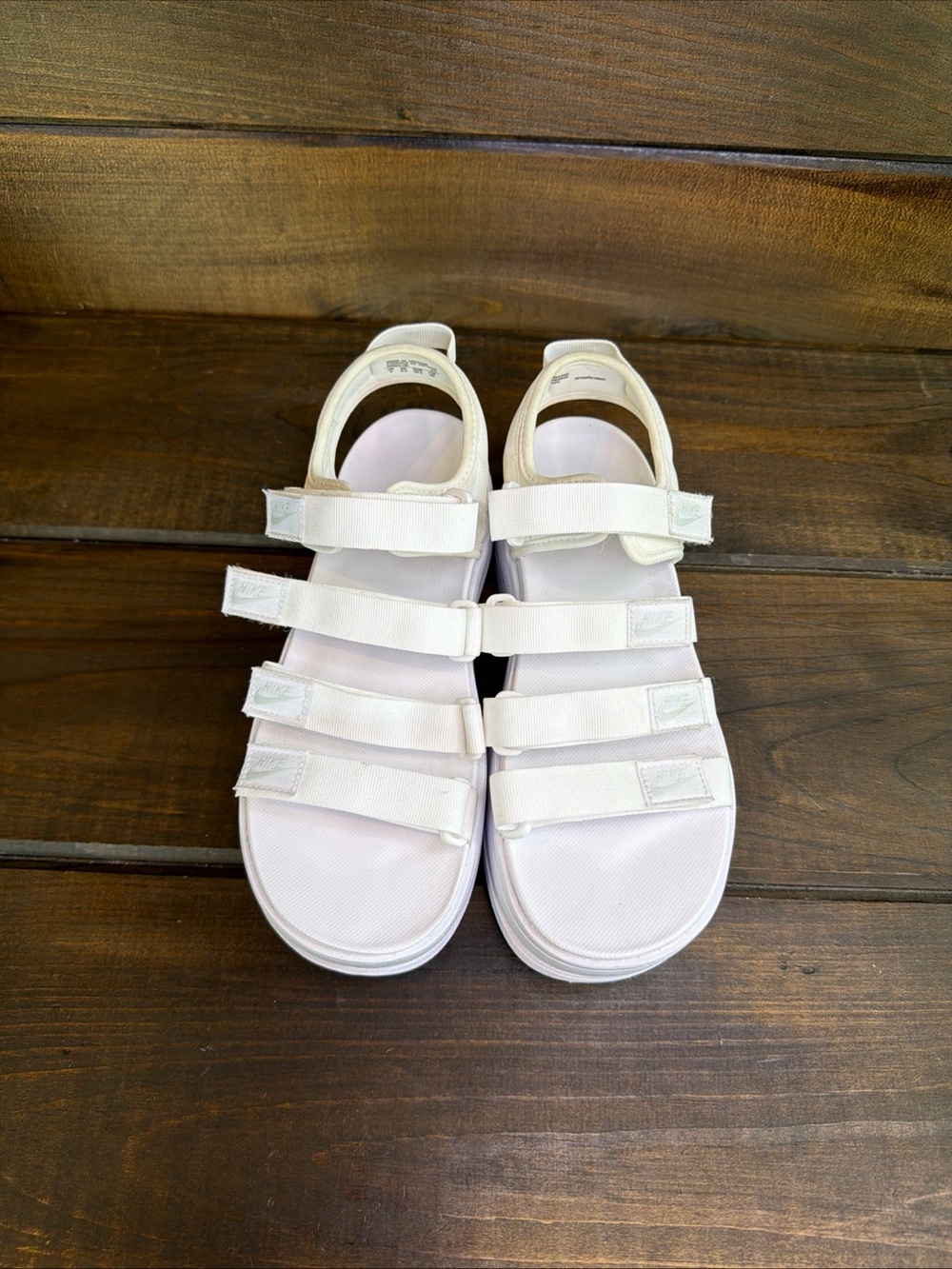 Nike Icon Classic White Platform Strappy Sandals Women Size 9